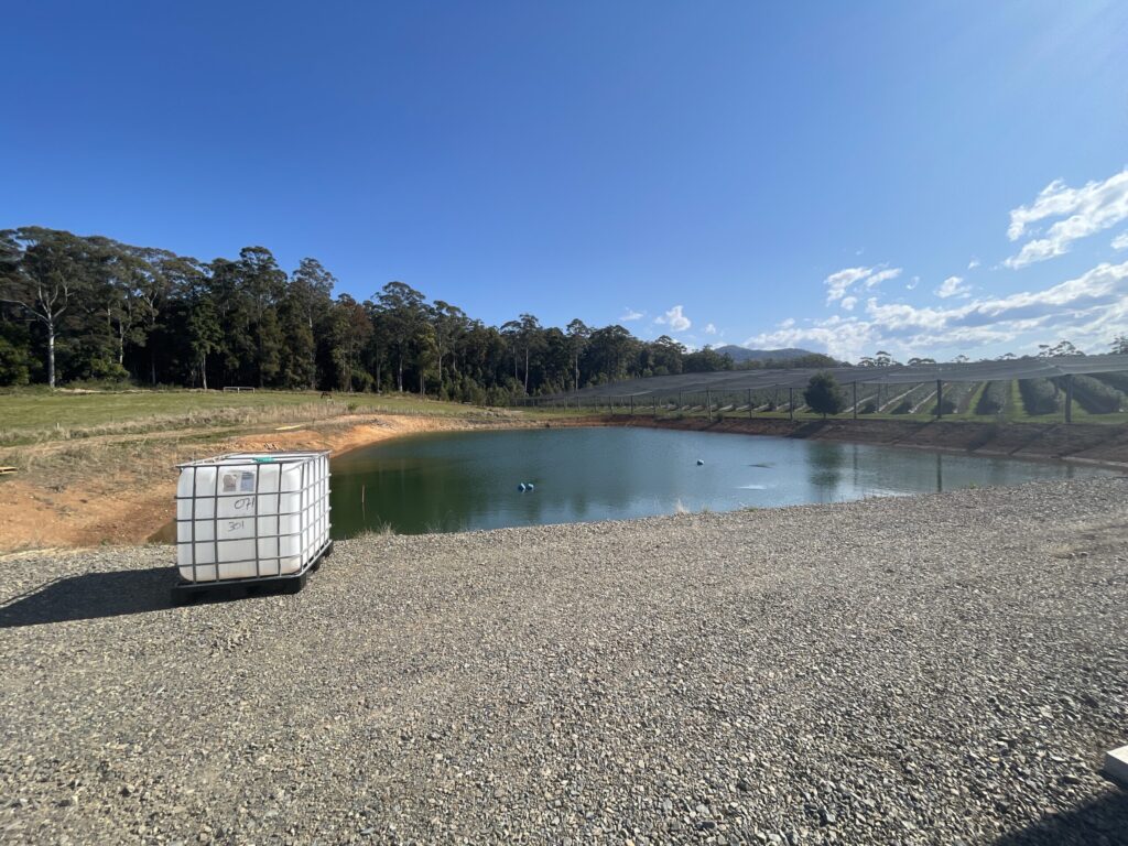 Farm Dam Water Supply for Blueberry Farm in Coffs Harbour Bucca NSW Brendan