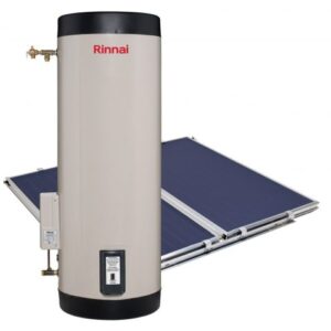 RINNAI SOLAR HOT WATER SYSTEM - SPLIT ELECTRIC 315L S/S WITH BOTTOM ELEMENT AND 2 X EXCELSIOR PANELS (SS315H2BEX-BTM)