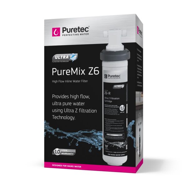 PURETEC PUREMIX Z6 HIGH FLOW INLINE UNDERSINK WATER FILTER SYSTEM 9.5 LITRES/MIN - ULTRAZ 0.1 MICRON PUREMIXZ6