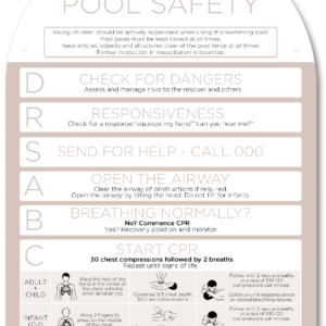 Pool Cpr Sign Arch - Taupe Incl Mounting Kit + Suction Cups