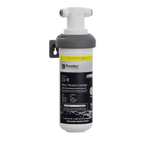 Puretec Quick Twist Undersink Z1 Filter Kit Inc Elite Brushed Gold Tap-z1-e20-bg
